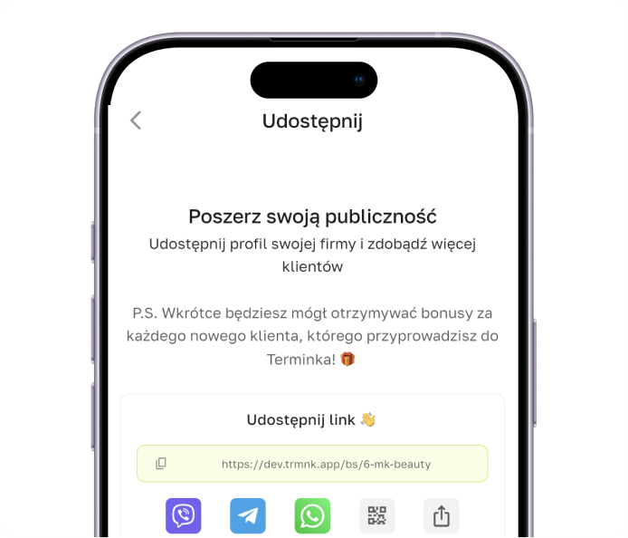 Terminka Partner: Udostępnij profil i przyjmuj rezerwacje