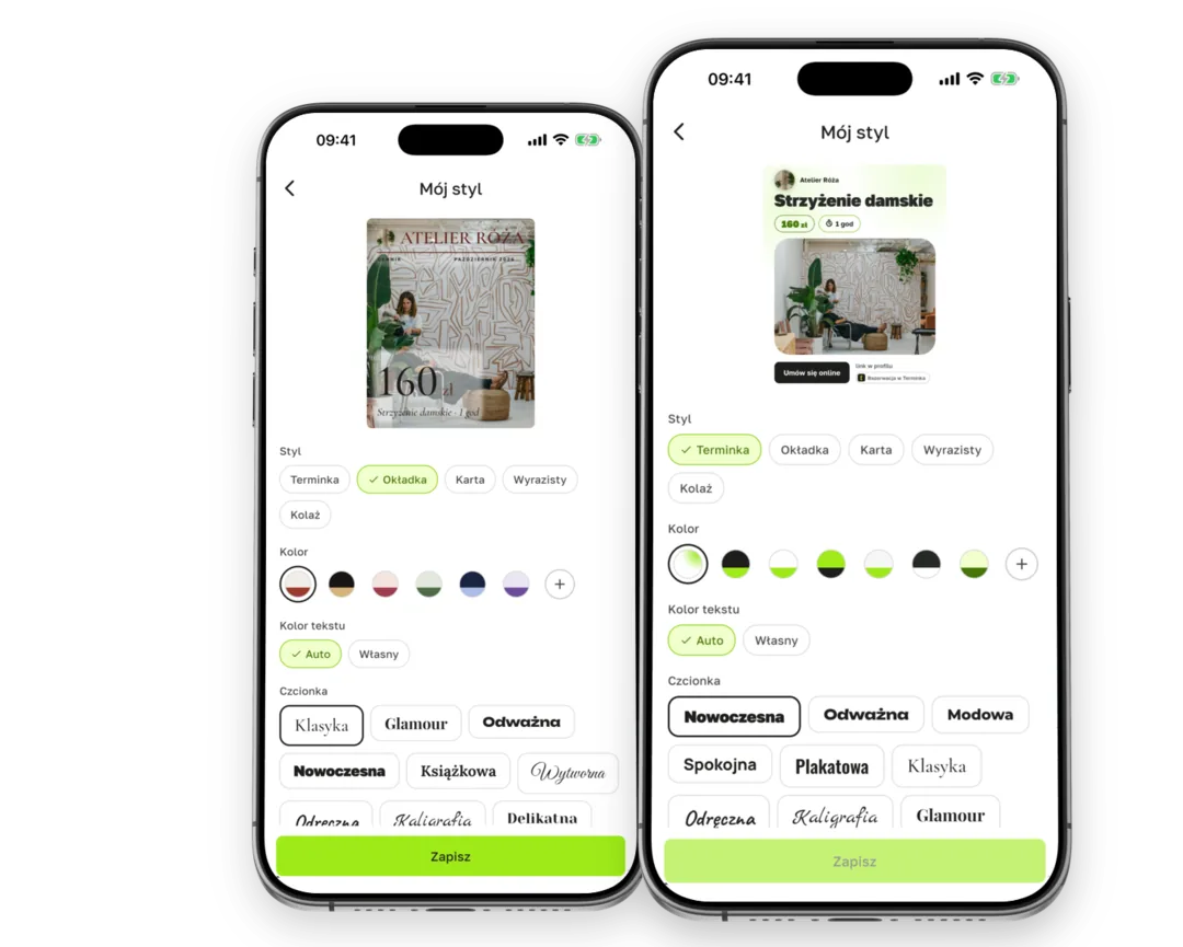 Your own post style: colours, fonts and layout in the Terminka Partner app