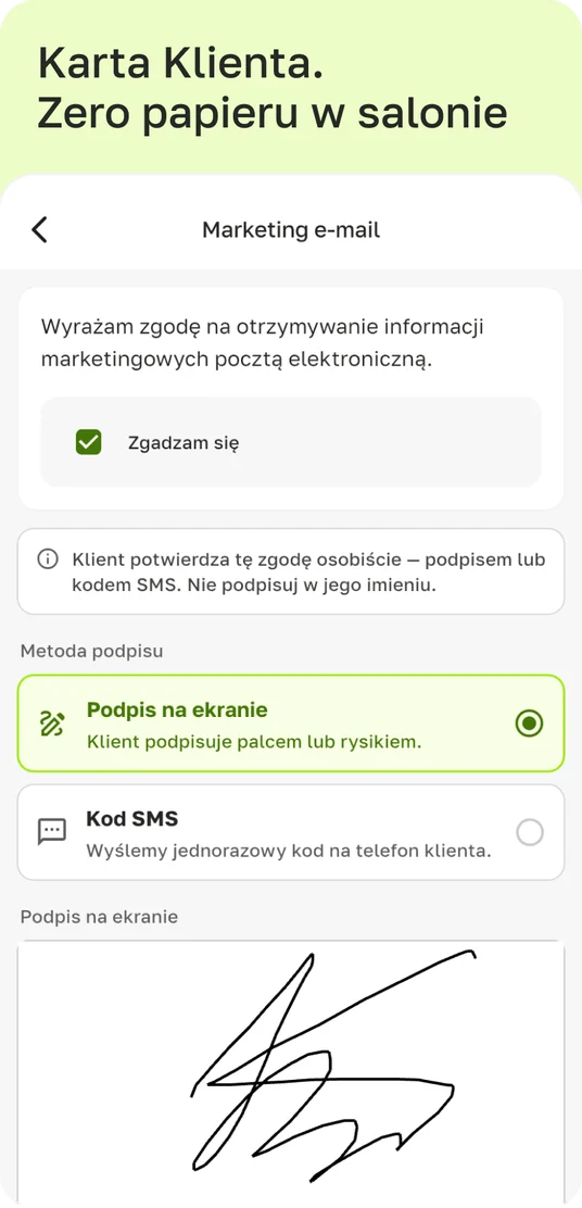 Elektroniczna karta klienta z historią wizyt