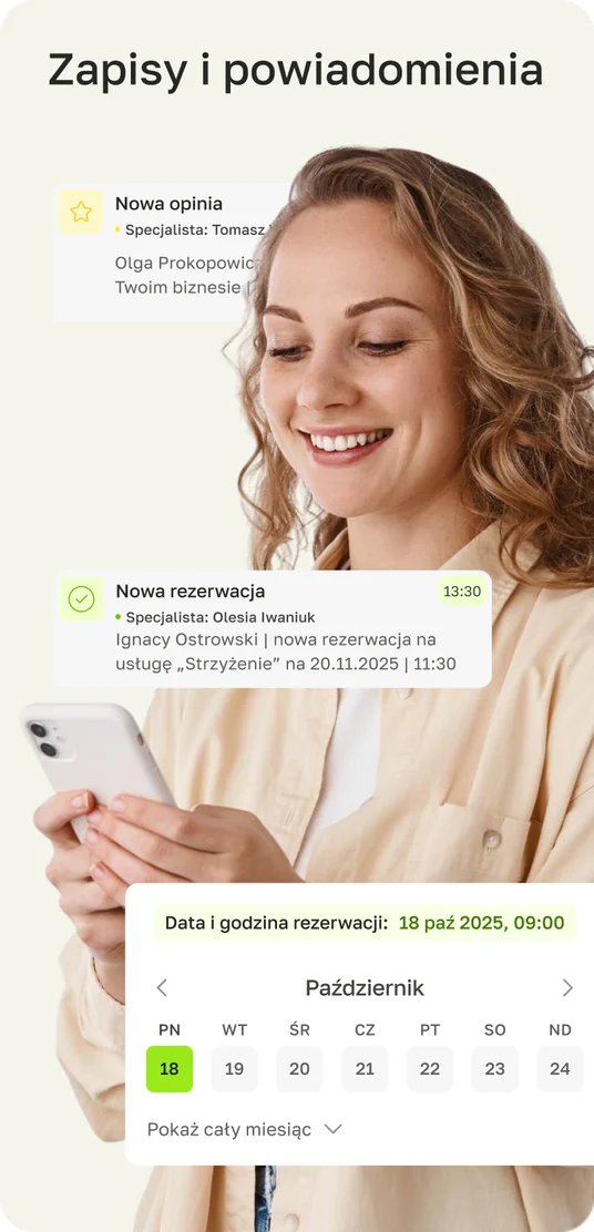 Lista nadchodzących wizyt w Terminka Partner